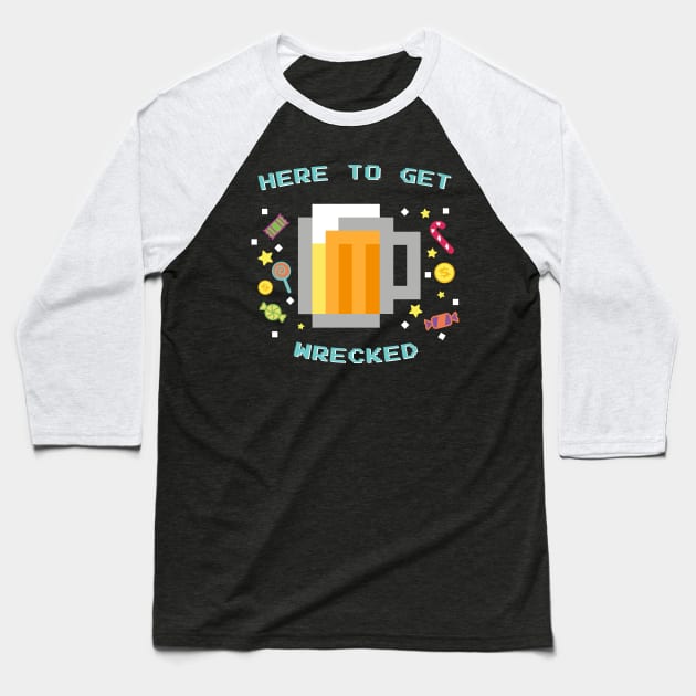 Beer Wrecked Baseball T-Shirt by Spinningarrowco